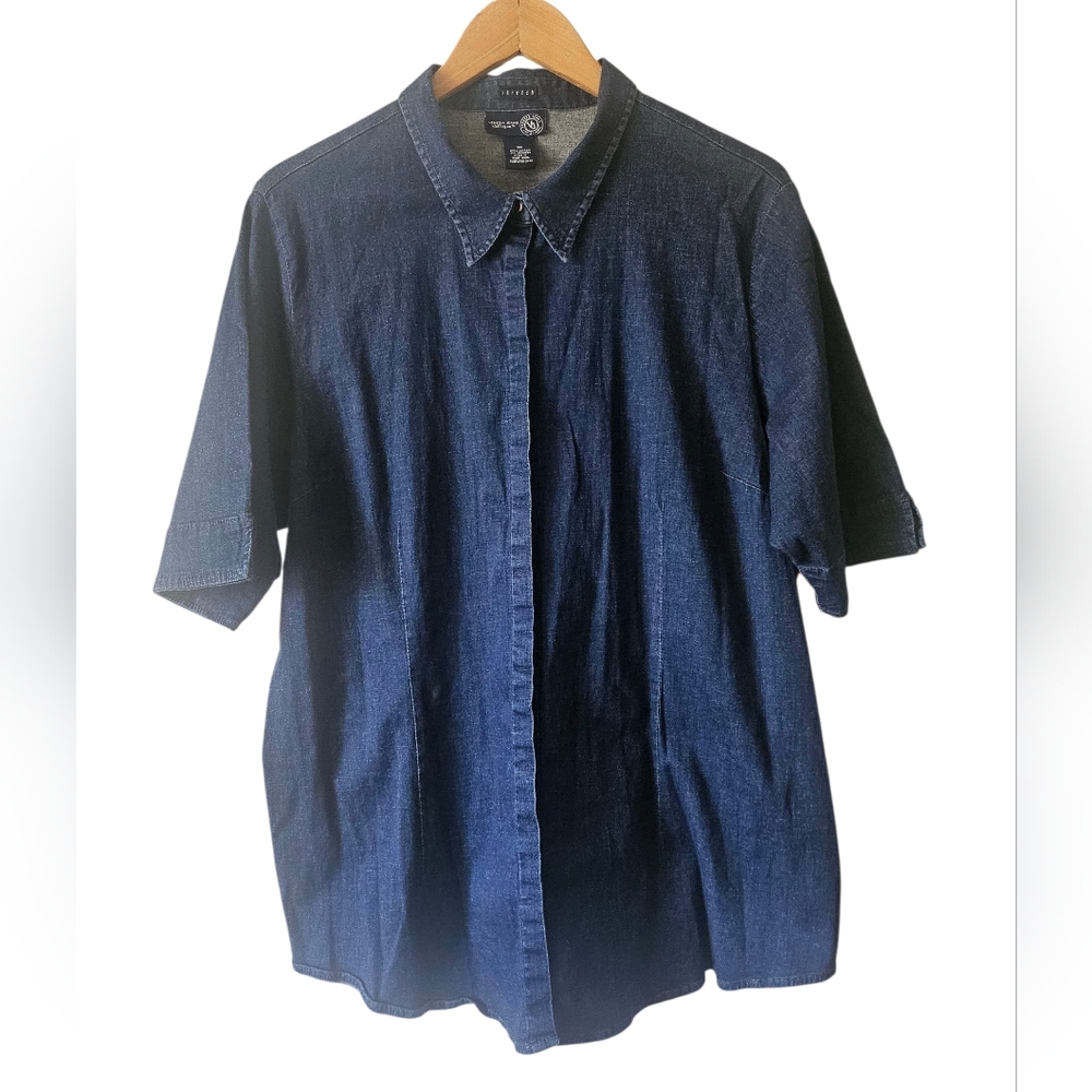 Venezia Jeans Clothing Co. Plus Size Stretchy Western Denim Top 20 Rodeo Cowgirl